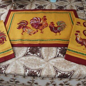Williams Sonoma 100% Cotton Rooster Napkins ( 4 ) & 2 Placemats N/wo/Tags